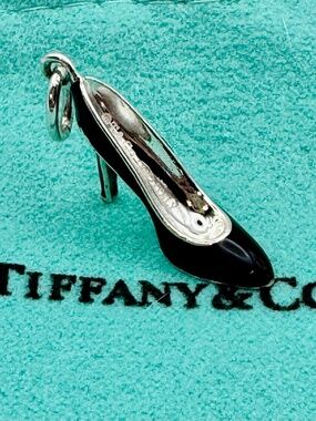 Tiffany & Co Black and Tiffany Blue Silver High Heel Charm